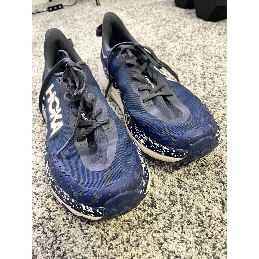 Hoka‎ Speedgoat 6 Mens Trail Running Shoes Blue White Speckled Vibram Mens 11.5